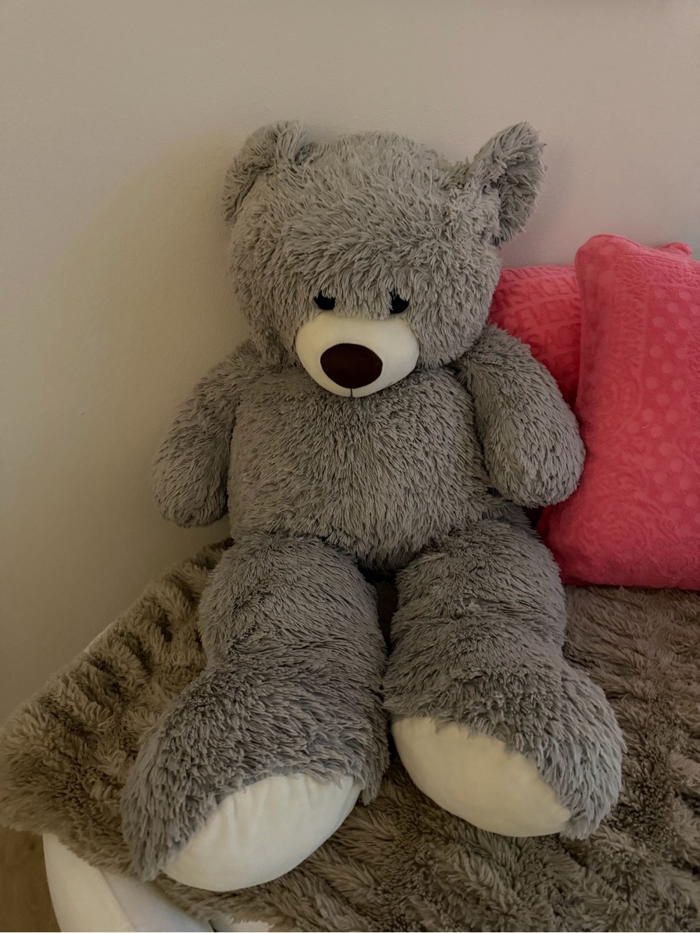 Gray Plush Teddy Bear Stuffed Animal - Soft Cuddly Toy